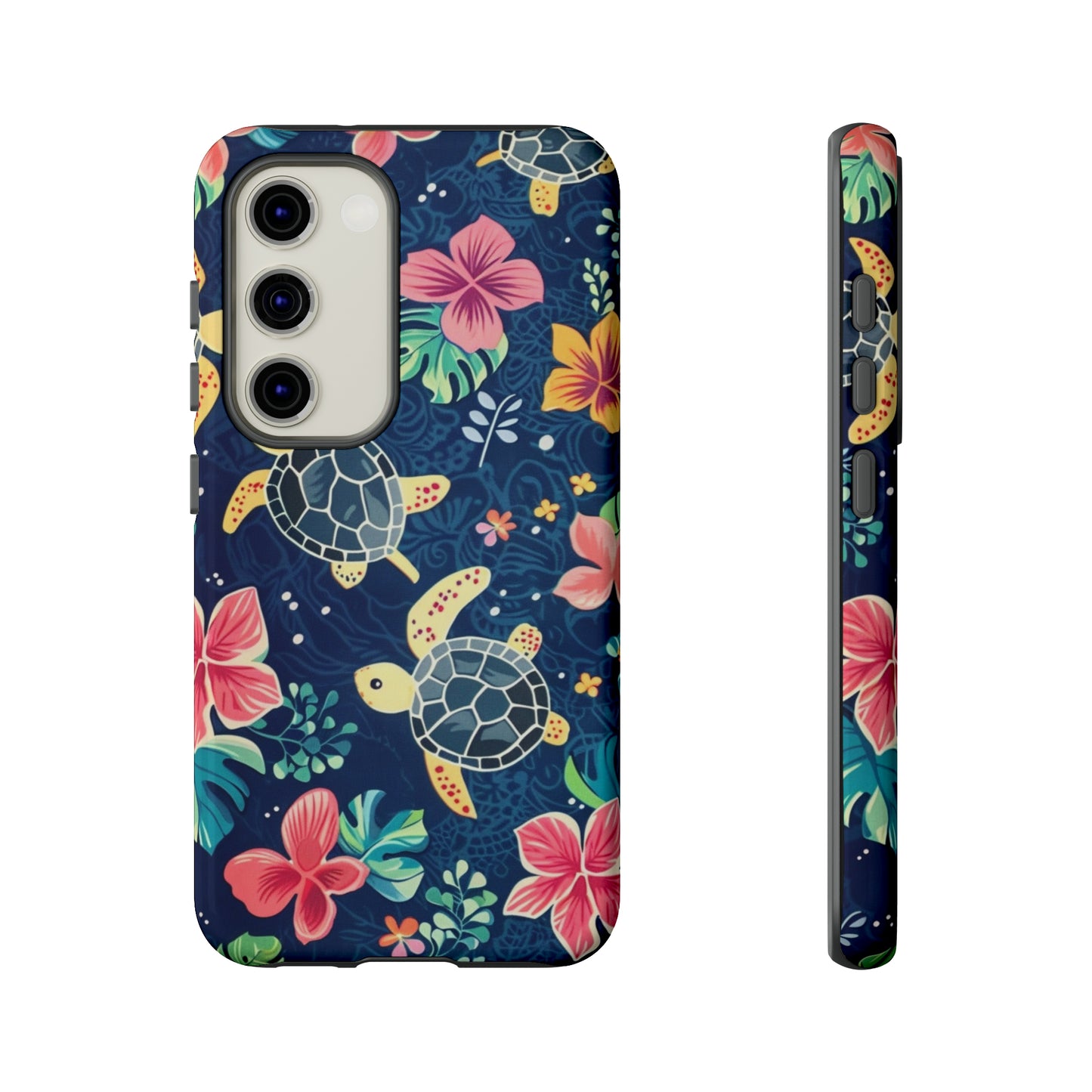 Undersea Floral Blue Sea Turtle Phone Case