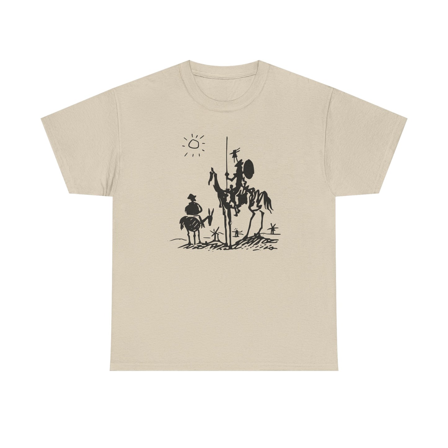 Book lover t-shirt with Don Quixote illustration and vintage literary theme