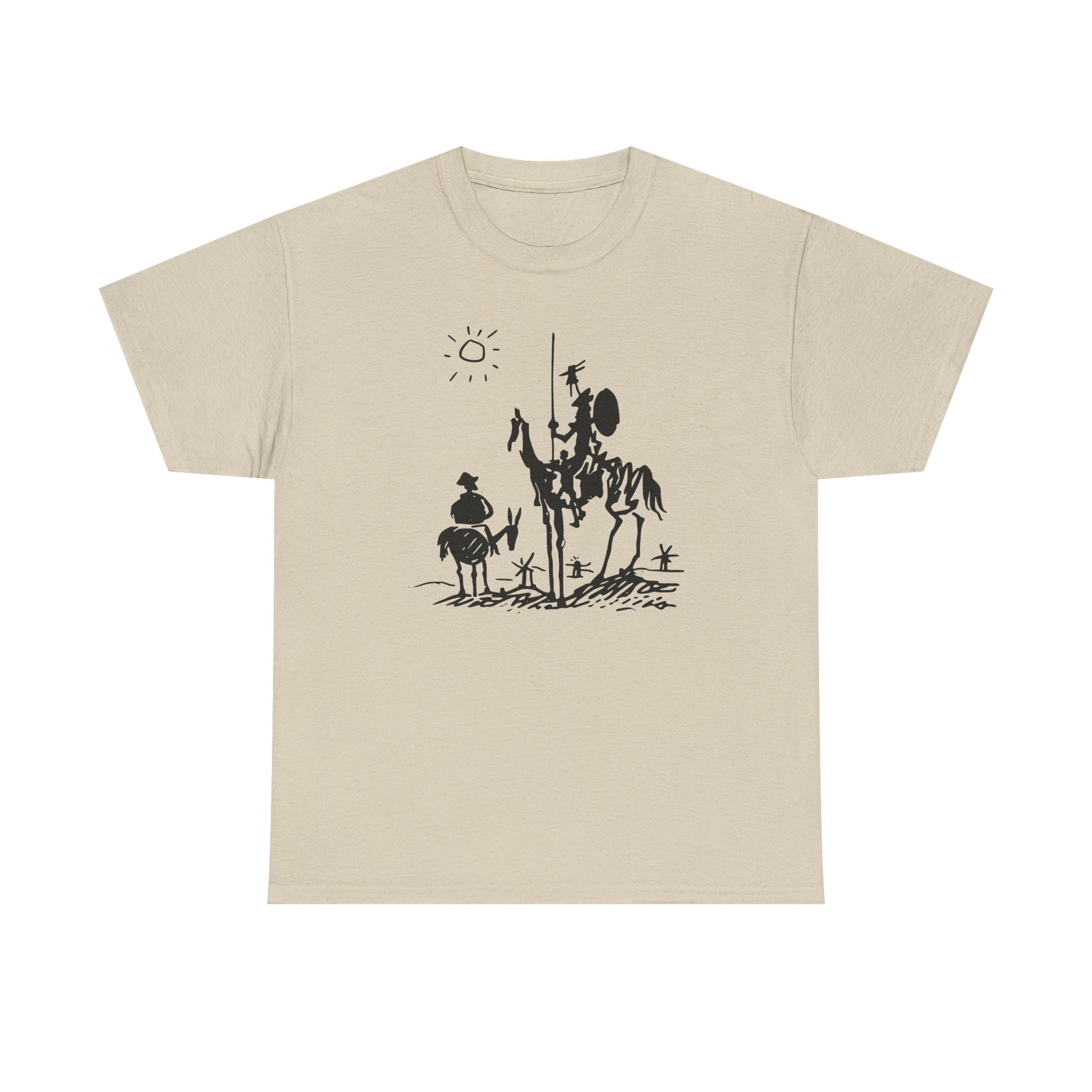 Book lover t-shirt with Don Quixote illustration and vintage literary theme