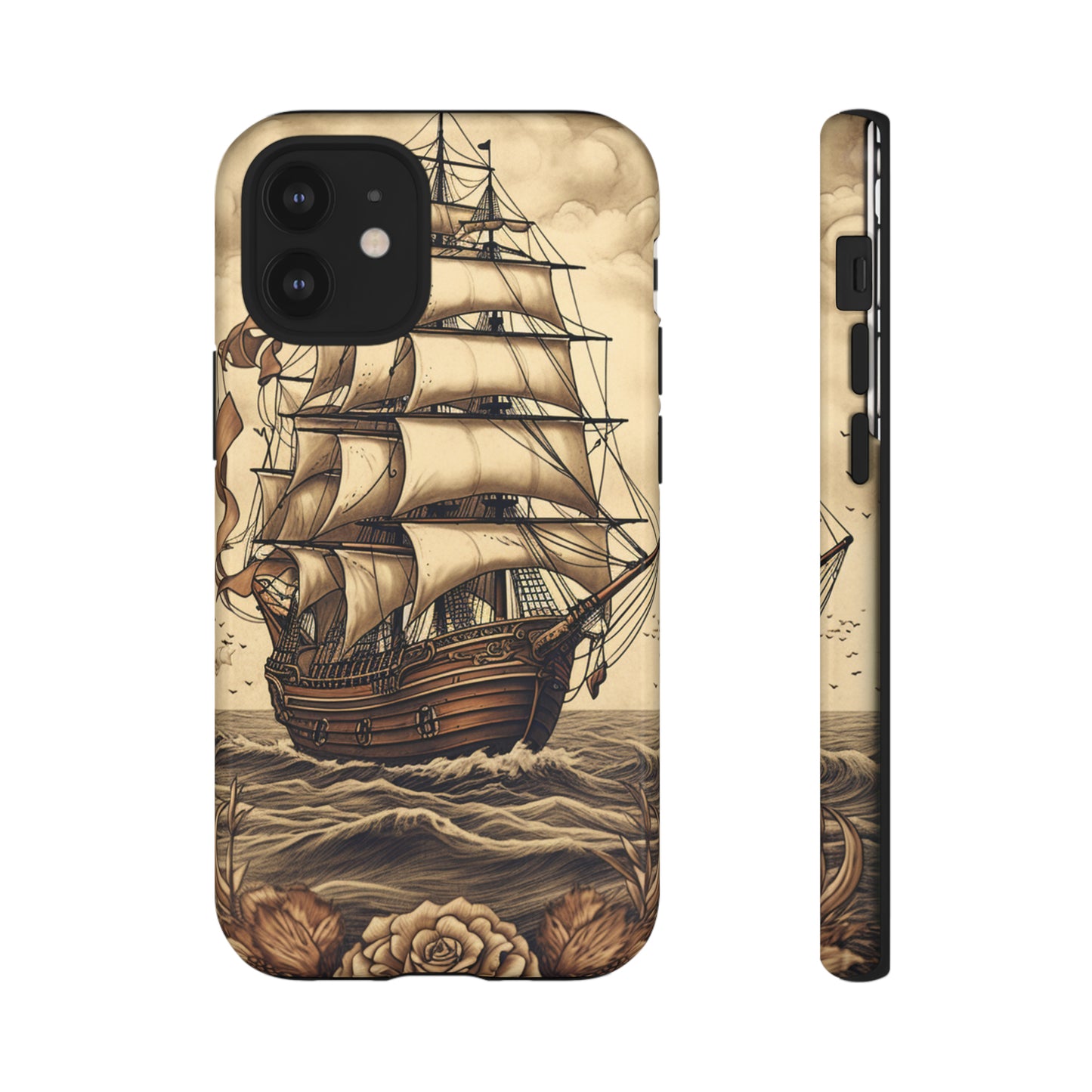 Vintage Tattoo Style Pirate Ship Phone Case