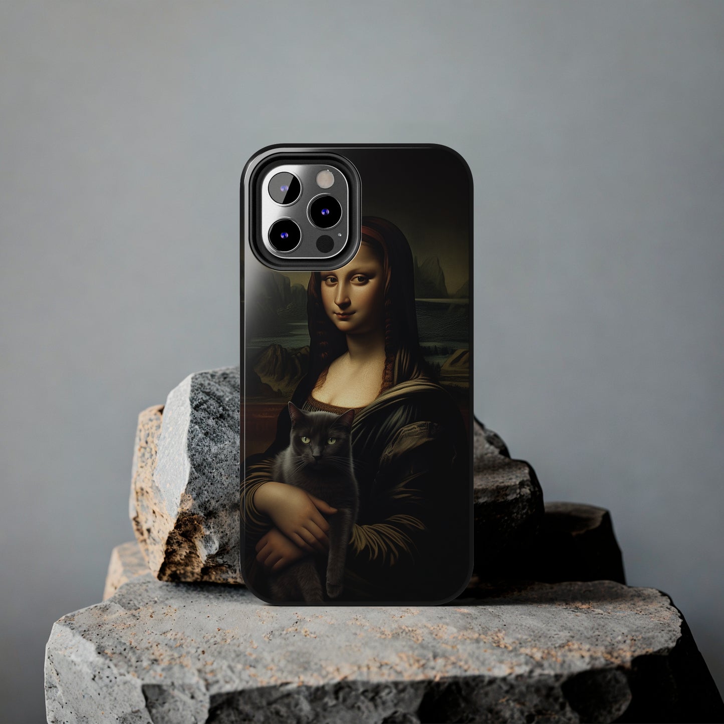 Mona Lisa with Cat iPhone Case | Art Phone Cases