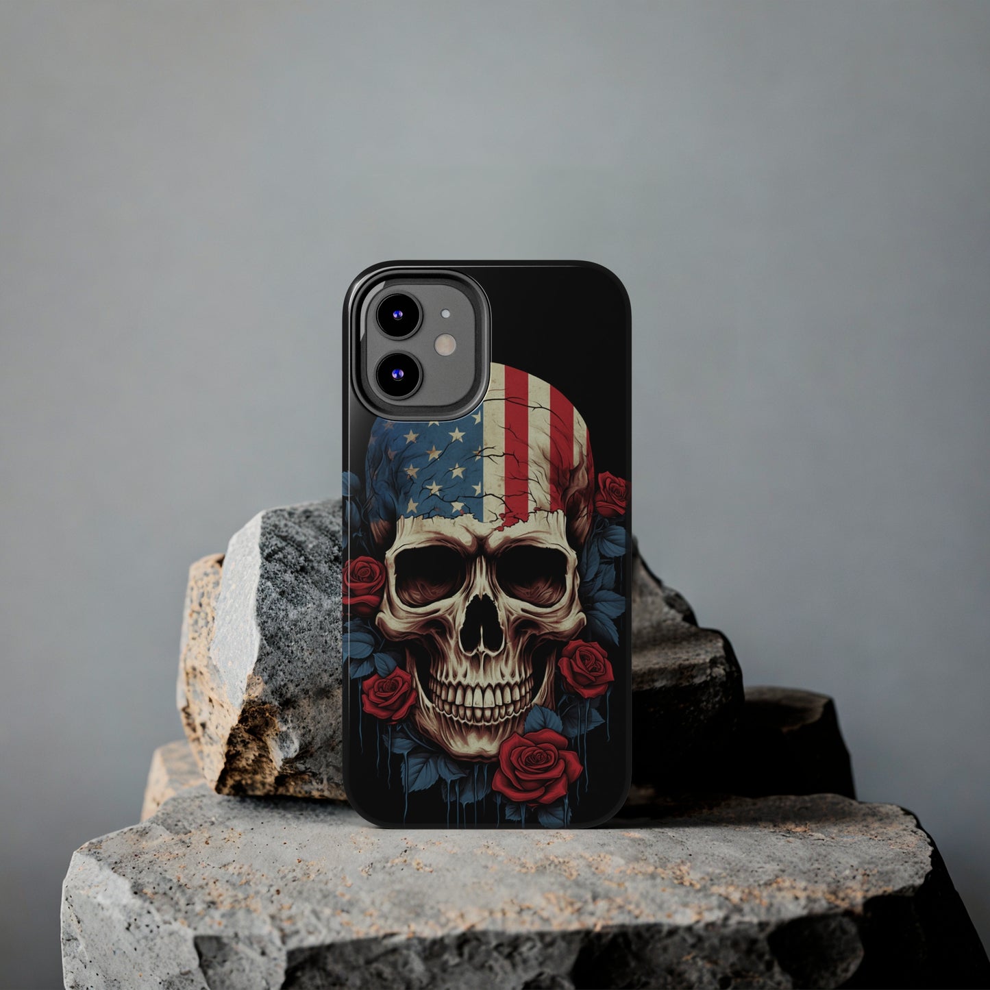 American Pride with an Edgy Spin: Skull USA Flag iPhone Case – Modern Protection Meets Patriotic Design