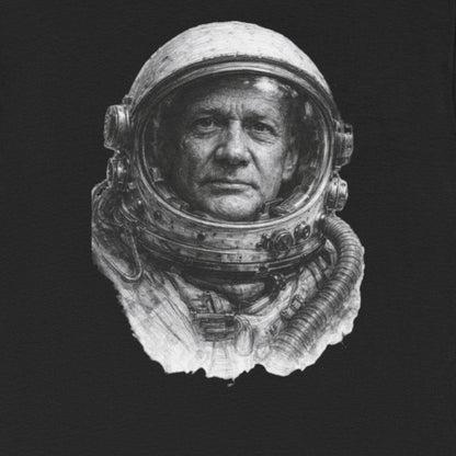 Astronaut reflection vintage space t-shirt with cosmic sci-fi artwork
