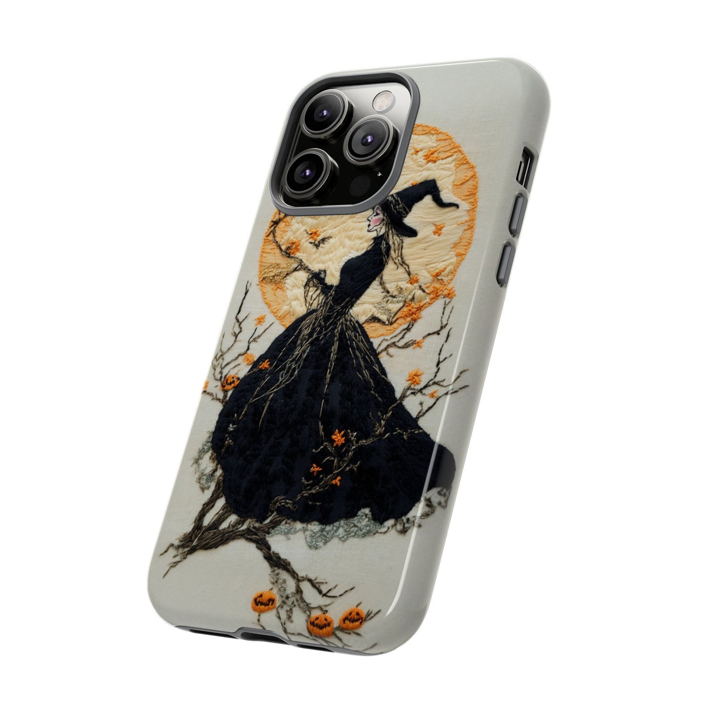 Halloween Witch Autumn iPhone Case, Embroidered Style