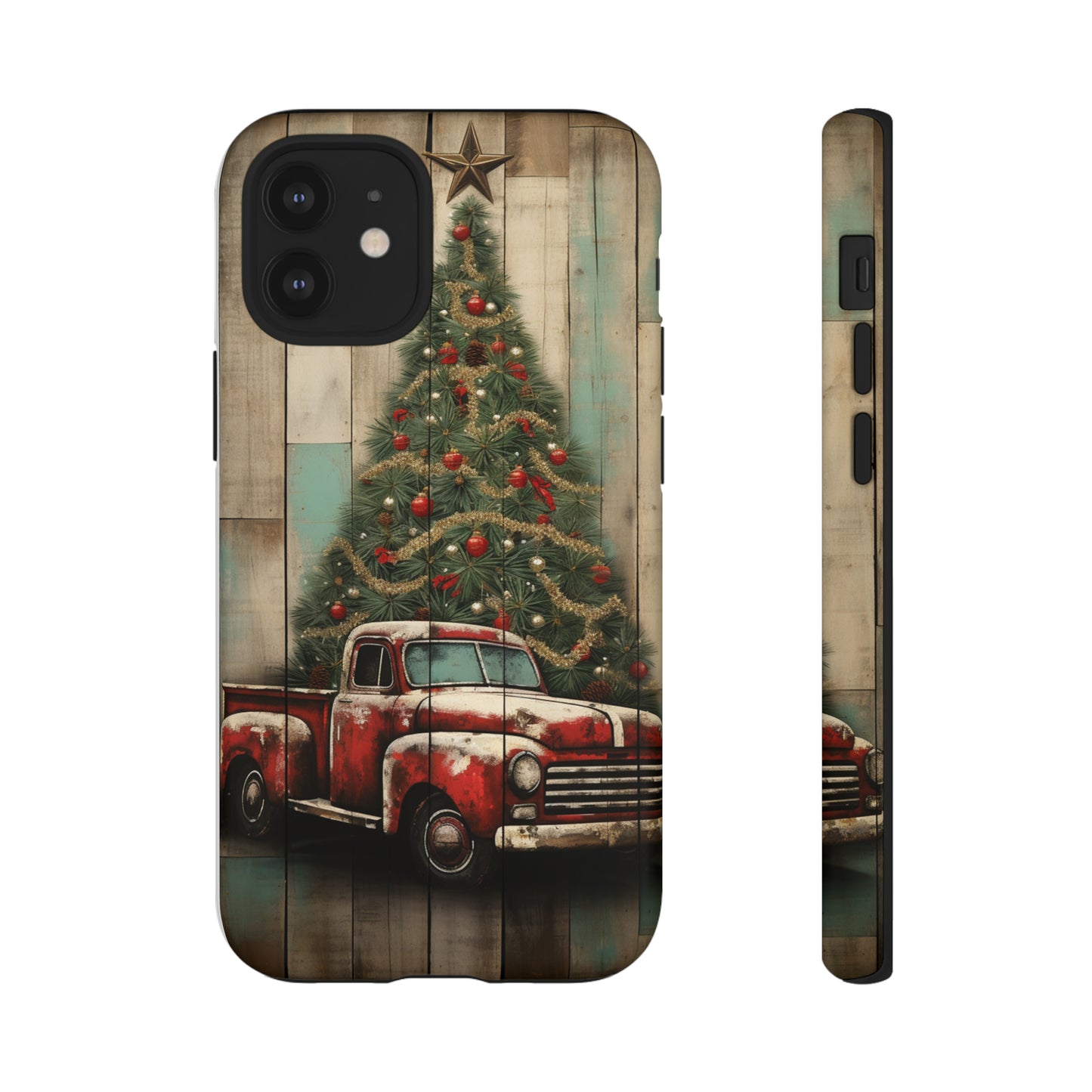 Classic Red Pickup Truck Christmas Phone Case