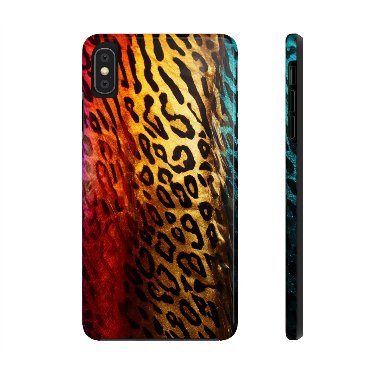 Kaleidoscopic Wild: Psychedelic Rainbow Leopard Print | Dazzling iPhone Case