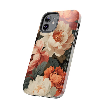 Vintage Floral Aesthetic Phone Tough Case Antique Print for iPhone 14 11 Pro 12 13 XR XS X 7+ 8 Boho Nature Flowers Cottage Core