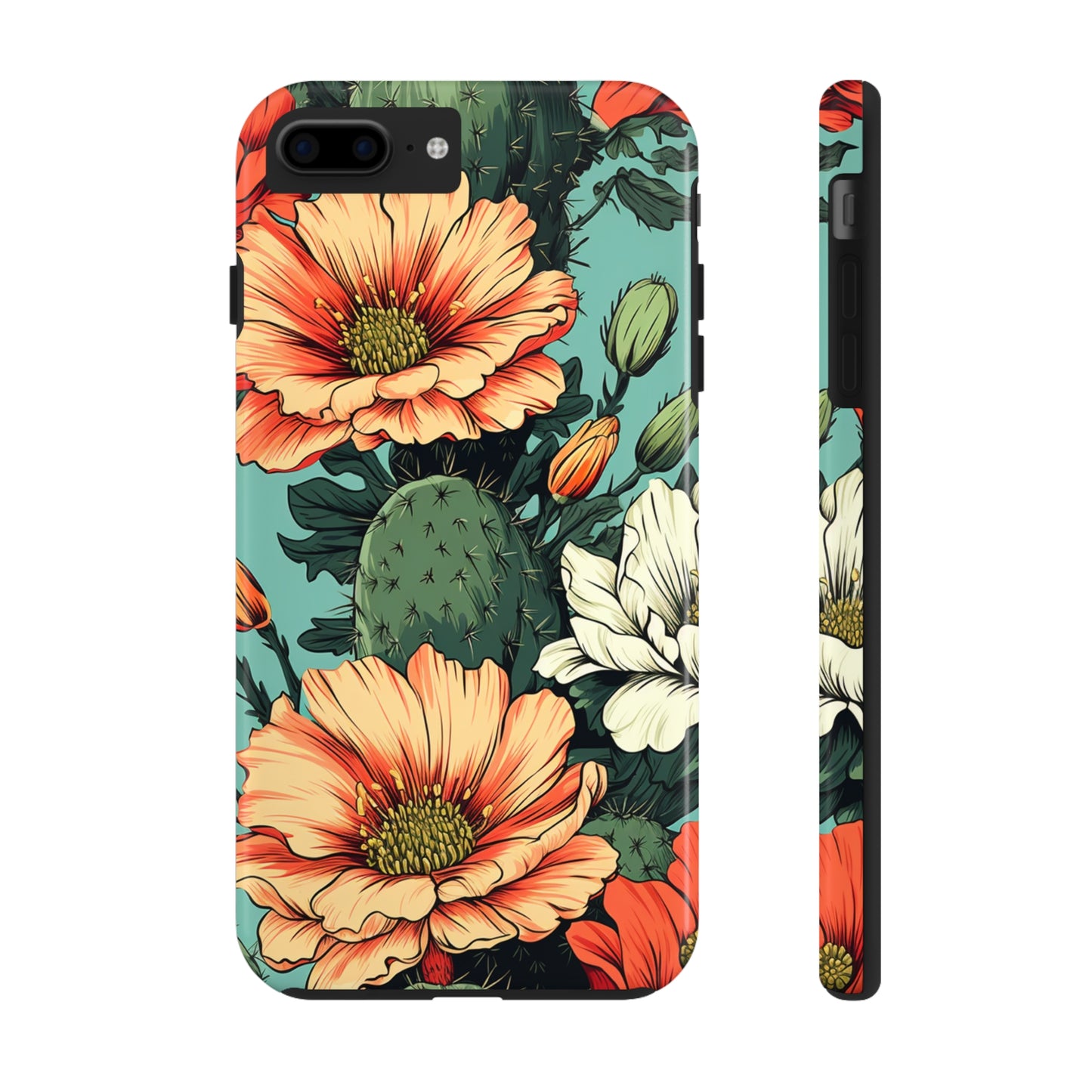 Desert Dream: Retro Vibe Cactus Tough iPhone Case