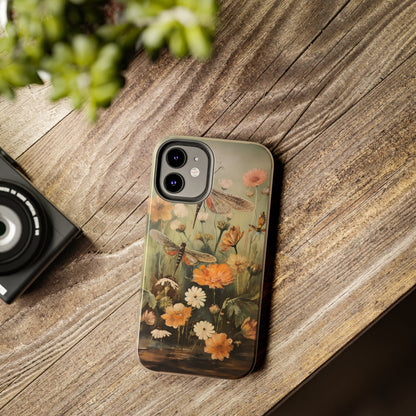 Dragonfly Floral Print iPhone Case | Nature-Inspired Elegance and Device Protection