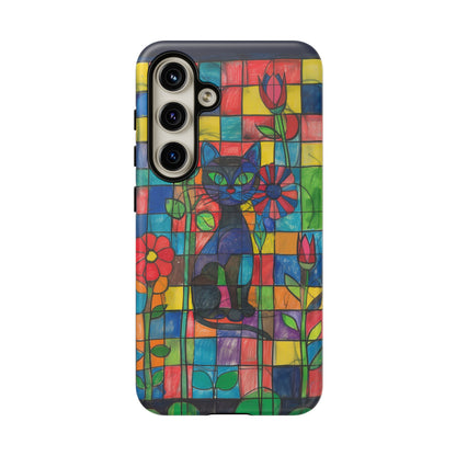 Cat in the Stained Glass Garden Phone Case