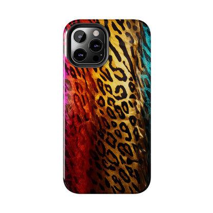 Kaleidoscopic Wild: Psychedelic Rainbow Leopard Print | Dazzling iPhone Case