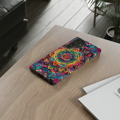 Cosmic Stained Glass Mandala Phone Case