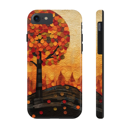 Autumn iPhone 15 Case, Forest Embroidered Style Phone Case | Cottagecore Fairytale Design | iPhone & Samsung | Boho Retro Vibe