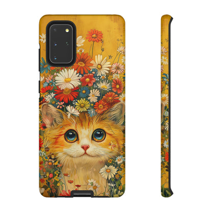 Cute Cat in Floral Garden Phone Case