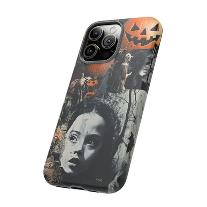 Vintage Halloween Collage Wednesday Goth Style Jackolantern Spooky Phone Cover