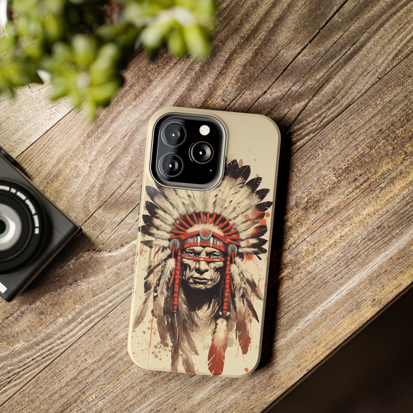 Proud Heritage: Native American Chief Headdress | Iconic Tribal iPhone Case for Models 11 through 14 Pro Max