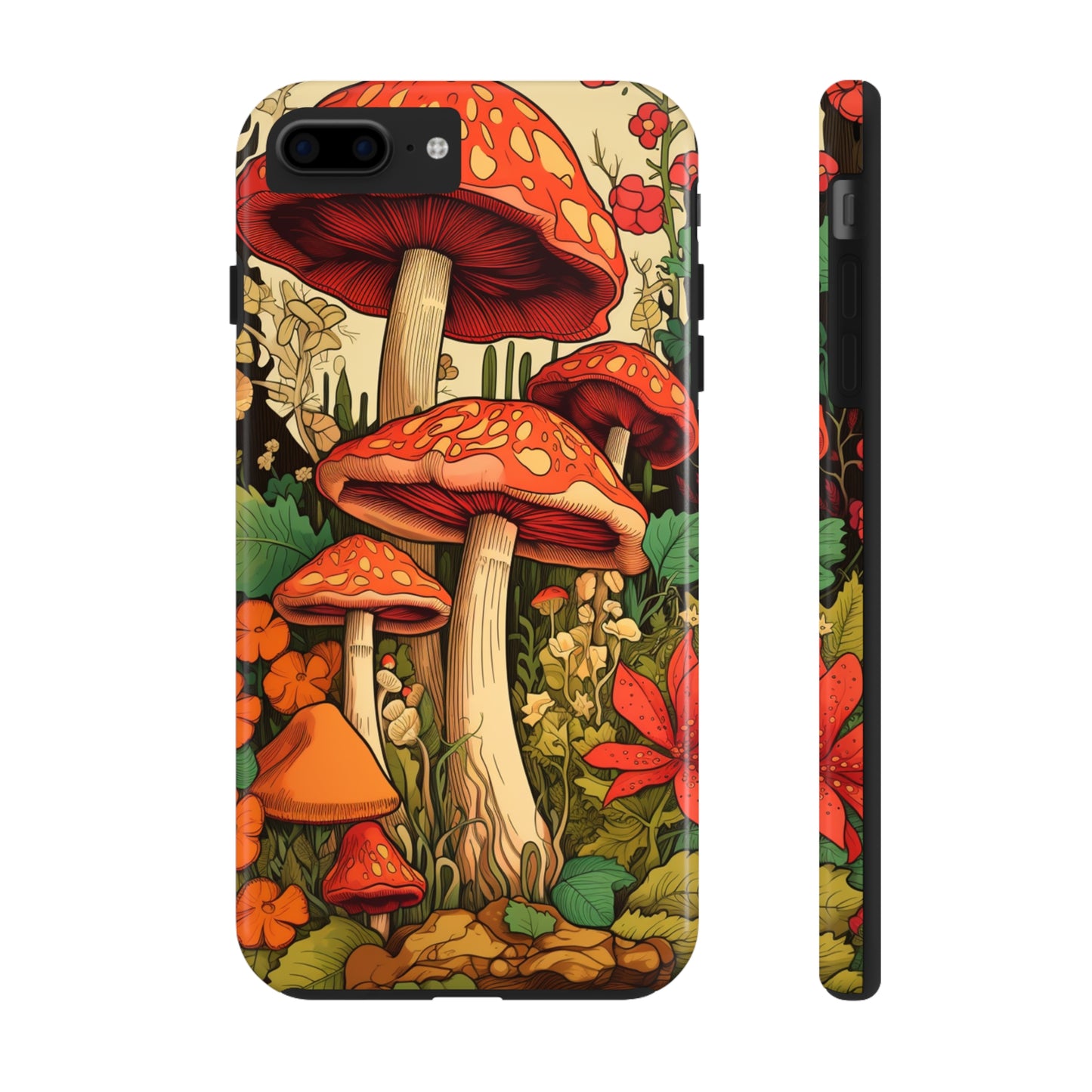 Psychedelic Retro Mushrooms: Dive Deep into Nostalgic Vibes | iPhone Case