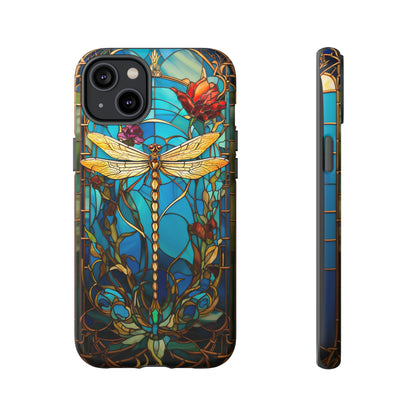 Vintage Art Nouveau Stained Glass Dragonfly Phone Case