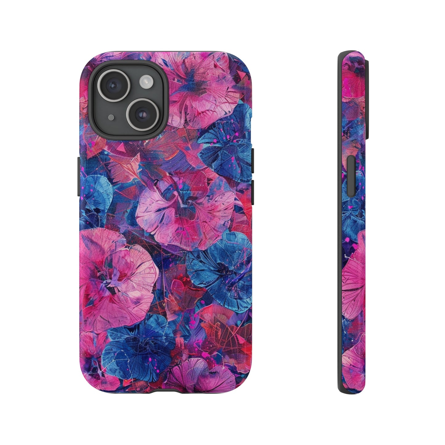 Magenta and Blue Color Floral Explosion Phone Case