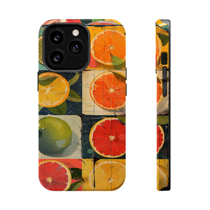 Italian Tile Citrus Fruit Abstract Floral Summer Style MagSafe Phone Case