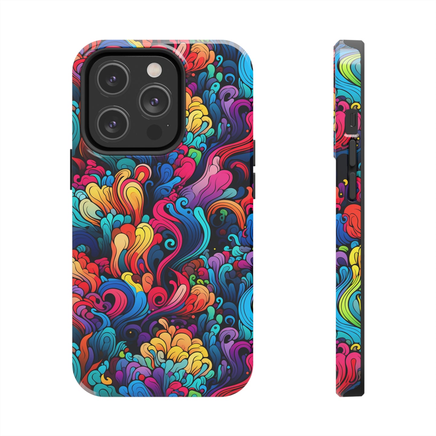 Psychedelic Rainbow Tough iPhone Case | Embrace Vibrant Style and Reliable Protection