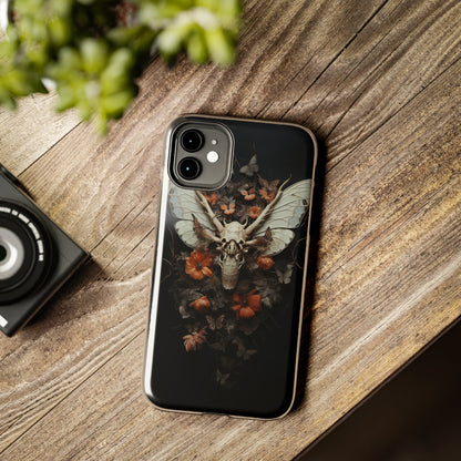 Deadhead Moth Gothic Dark Academia iPhone Case | Spooky Skull Mysterious Elegance