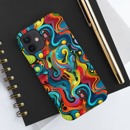 Psychedelic Rainbow Tough iPhone Case | Embrace Vibrant Style and Reliable Protection