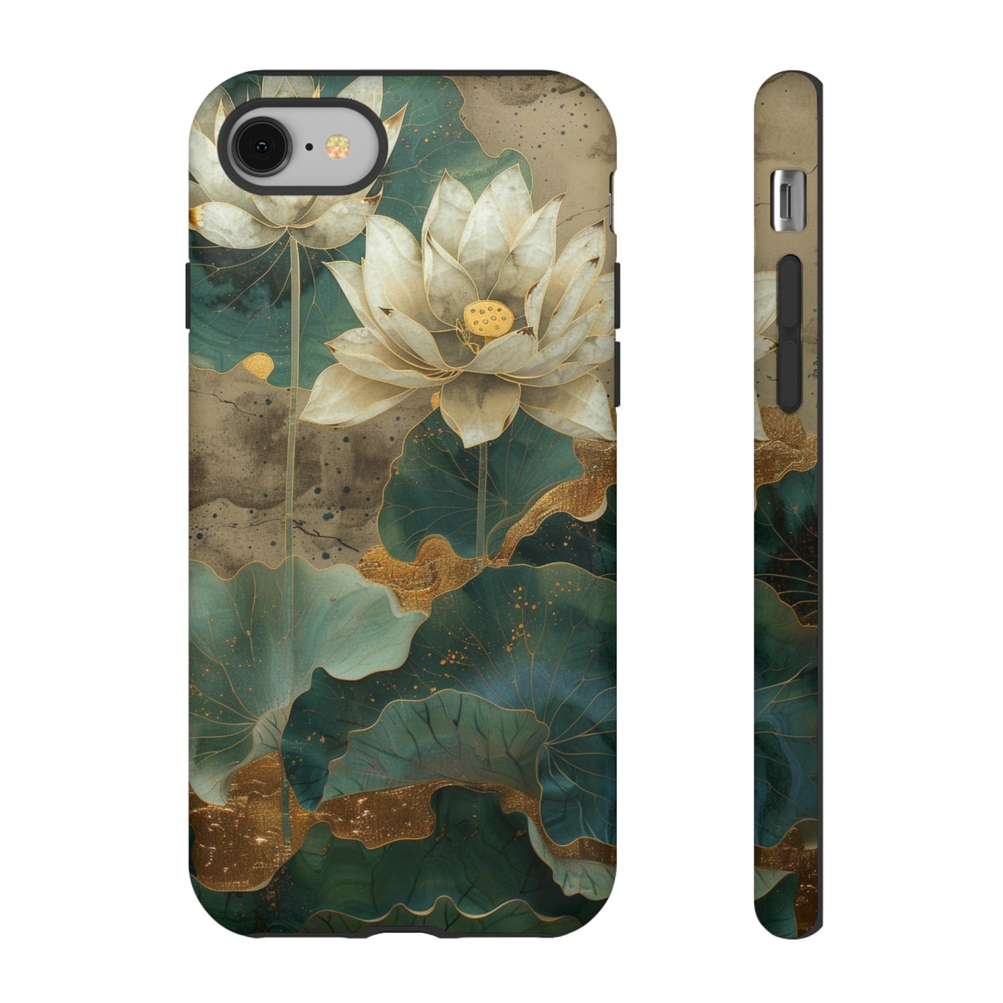 Zen Stained Glass Lotus Floral Design Phone Case