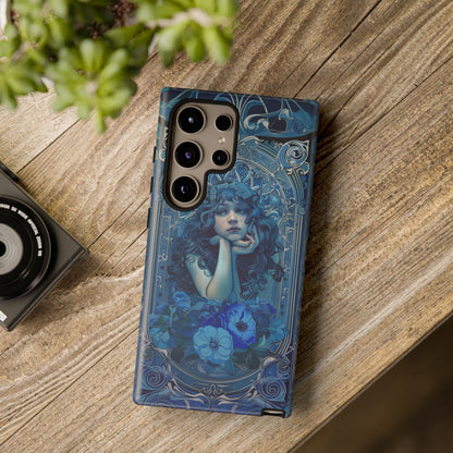 Blue Floral Art Nouveau Style Phone Case