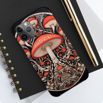 Mystical Mushroom Mandala Tough iPhone Case | Psychedelic Phone Cover