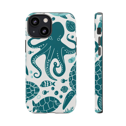 Undersea World Octopus, Turtle, Manta Ray Phone Case