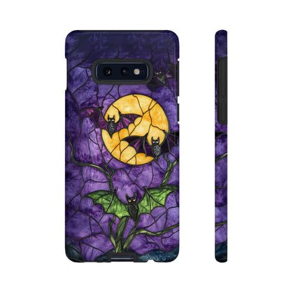 Full Moon Stained Glass Style Halloween Bats Phone Case