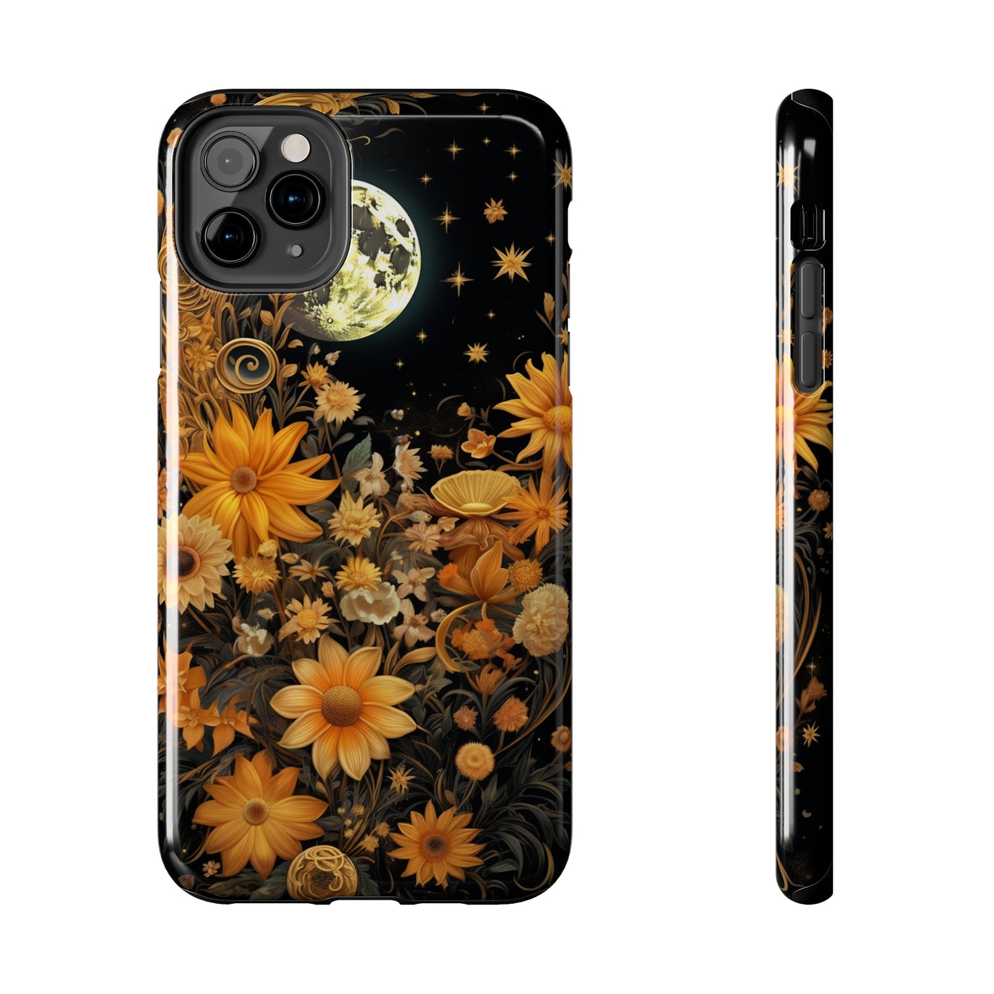 Cottagecore Floral Sun Moon Stars iPhone Case | Embrace Mystical Nature's Beauty