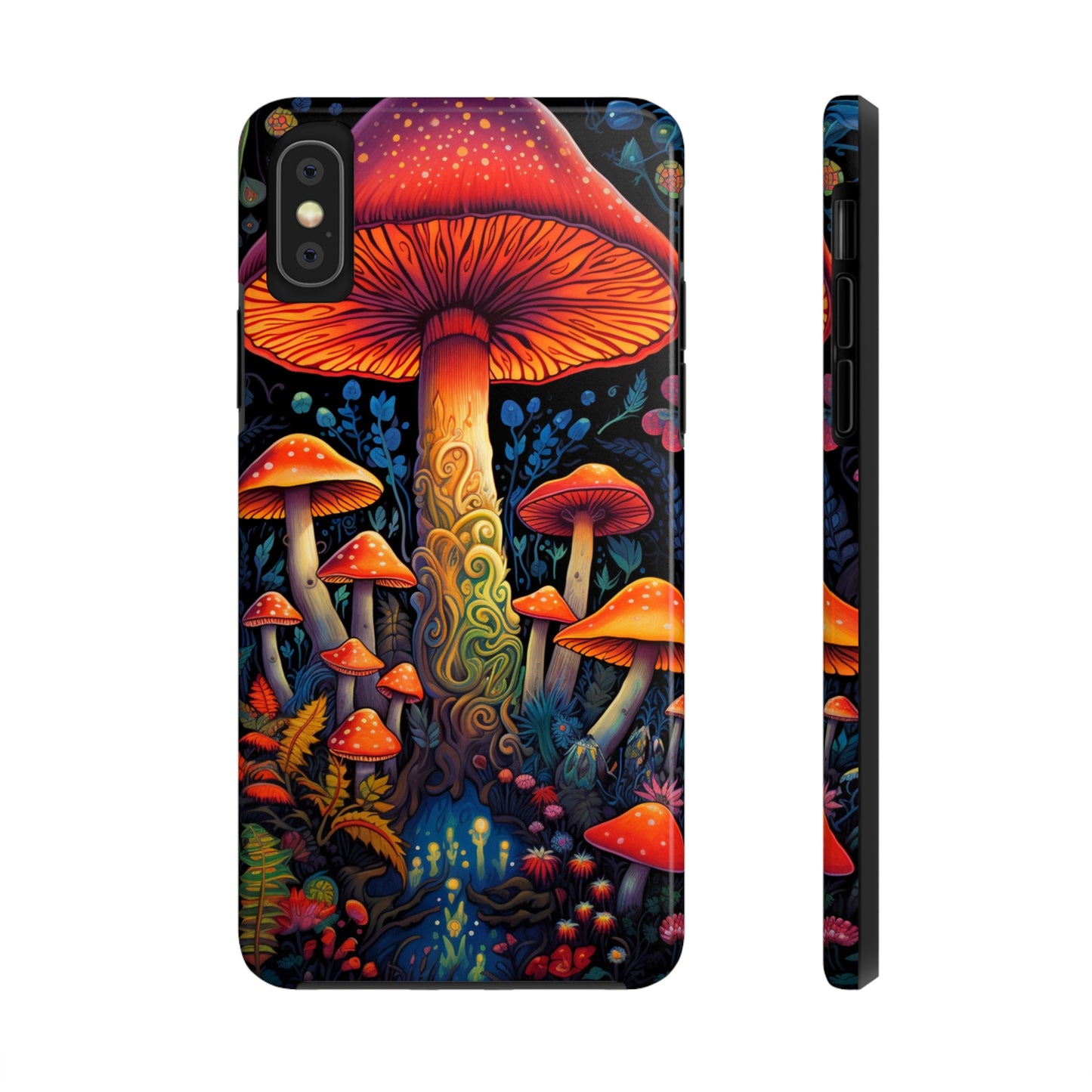 Trippy Magic Mushroom Tough iPhone Case | Psychedelic Art Phone Cover