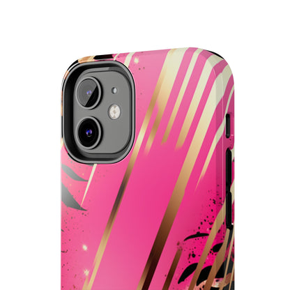 Elegant Wilderness: Pink & Gold Tiger Stripes | Mesmerizing Lush iPhone Case