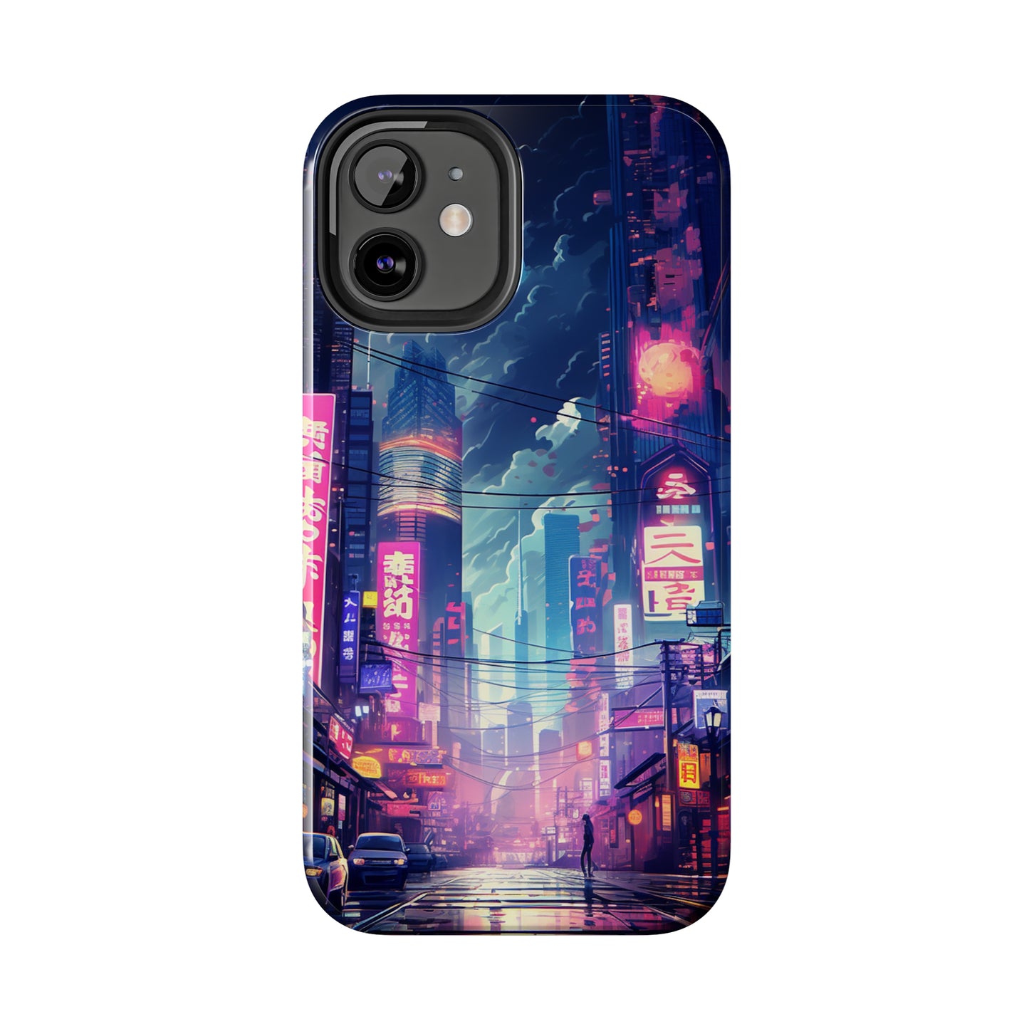 Synthwave Japanese Cyberpunk Night City iPhone Case