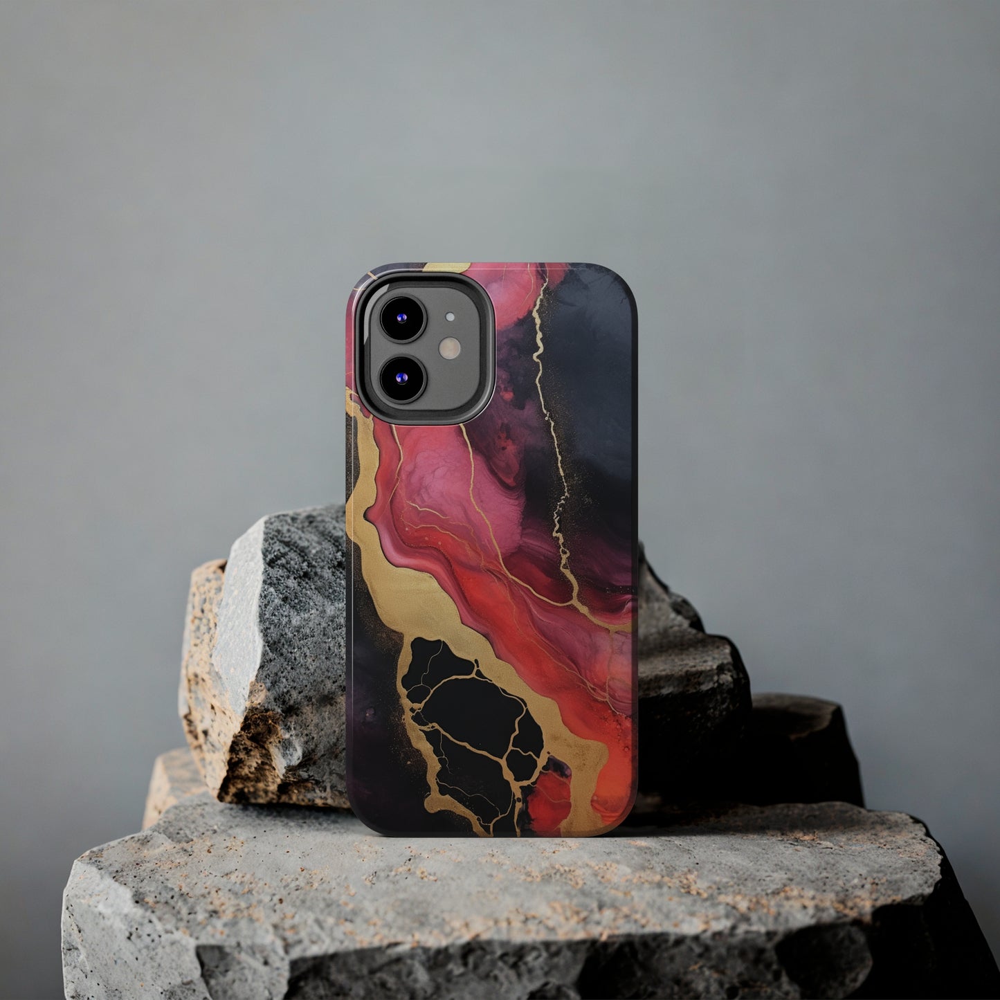 Marbled Dark Lava flow Phone Case | Embrace the Mesmerizing Multicolor Art