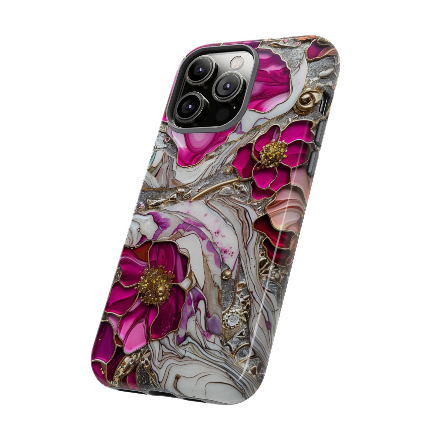 Stained Glass Magenta Floral Paisley Explosion Phone Case