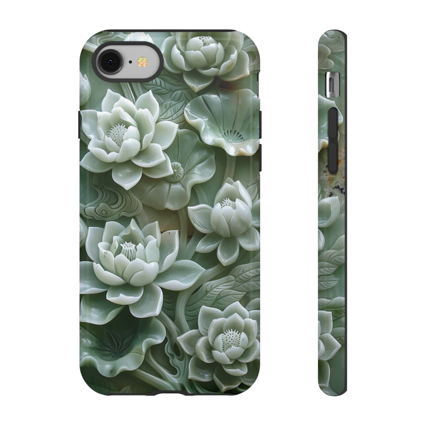 Green Jade Lotus Floral Art Phone Case