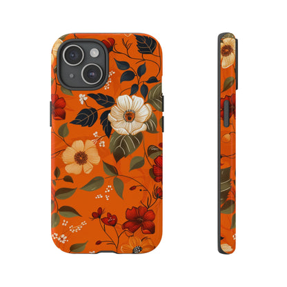 Orange Floral Phone Tough Case