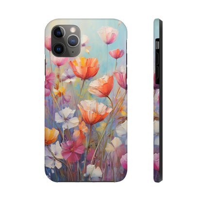 Poppy Flower Oil Painting Tough iPhone Case | Retro Groovy Phone Cover