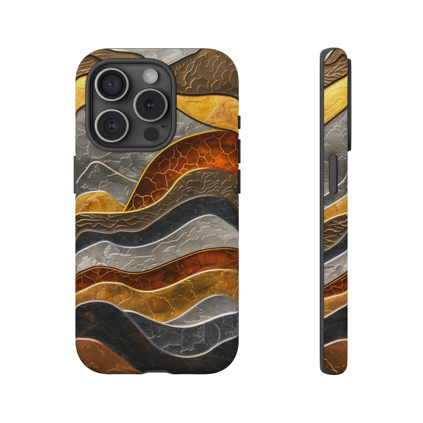 Abstract Gold and Silver Mountain Design Phone Case