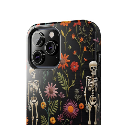 Skeletons in the garden Halloween Embroidery Phone Case