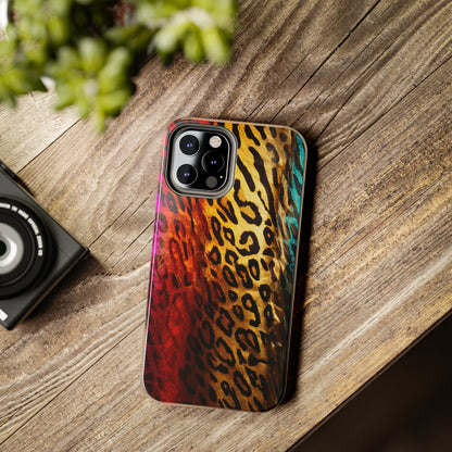 Kaleidoscopic Wild: Psychedelic Rainbow Leopard Print | Dazzling iPhone Case