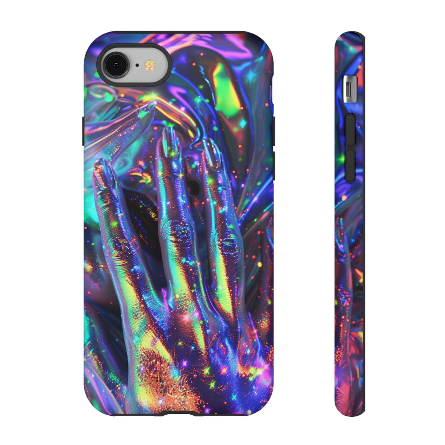 Marbled opalescent Holographic Print Phone Case