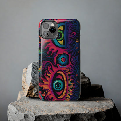 Psychedelic Art: The Eyes Upon Us iPhone Case | Embrace the Mystique of Trippy Visuals