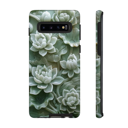 Green Jade Lotus Floral Art Phone Case