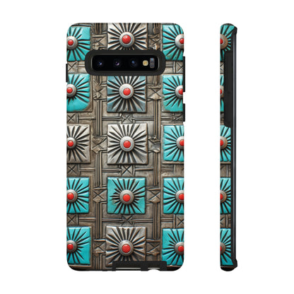 Vintage Navajo Native American Turquoise Concho Phone Case for iPhone 15, 14, 13, 12, 11 Pro Max, 14 Plus, iPhone XS Max, iPhone XR, iPhone 7, 8, 14, 15 Plus, SE