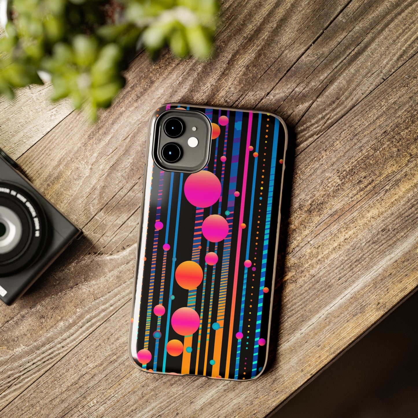 Experience a Blast from the Past: Retro Psychedelic Bubbles Tough Case for Apple iPhone Models