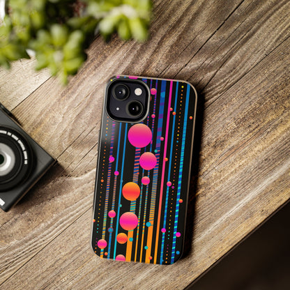 Experience a Blast from the Past: Retro Psychedelic Bubbles Tough Case for Apple iPhone Models